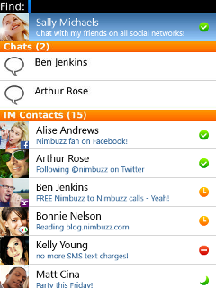 Nimbuzz - Free chat (for BlackBerry OS 4.7)