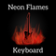 Flames Neon Keyboard