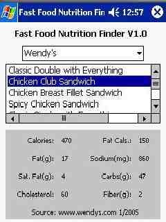 Fast Food Nutrition Finder
