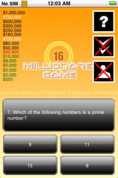 16 Millionaire Game