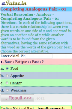 Completing Analogous Pair