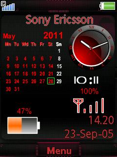 Calendar Battery Red Theme