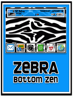Zebra in Blue Bottom Zen 8900/Curve Theme
