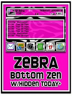 Zebra in Pink Bottom Zen w/Hidden Today+ 8900/Curve Theme