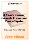 A Year's Journey through France and Part of Spain, Volume 2 for MobiPocket Reader