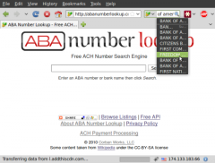 ABA Number Lookup - Firefox Addon