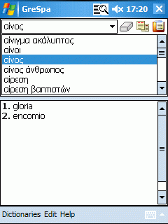 AW Greek-Spanish Dictionary (Pocket PC)