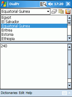 AW International Dialing Prefixes (Pocket PC)