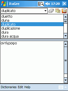 AW Italian-Greek Dictionary (Pocket PC)