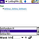 AW Latin-English Dictionary (Palm OS)