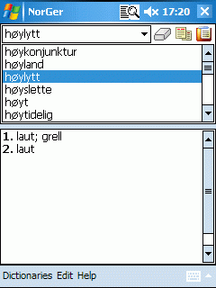 AW Norwegian-German Dictionary (Pocket PC)