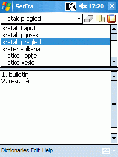 AW Serbian-French Dictionary (Pocket PC)