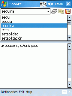 AW Spanish-Greek Dictionary (Pocket PC)