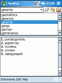 AW Spanish-Russian Dictionary (Pocket PC)
