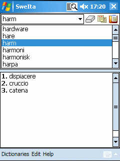 AW Swedish-Italian Dictionary (Pocket PC)