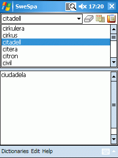 AW Swedish-Spanish Dictionary (Pocket PC)