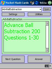 Adv Subtraction Ball Flash Cards
