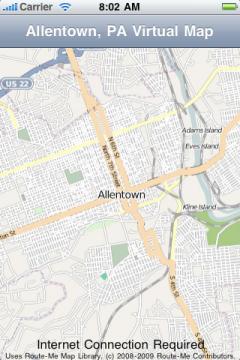 Allentown, Pennsylvania Virtual Map