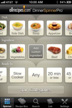 Allrecipes.com Dinner Spinner Pro for iPhone