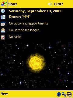 Ani. Sun and Stars Animated Theme for Pocket PC