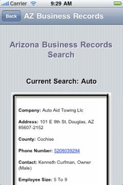 Arizona Business Records Search