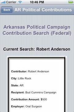 Arkansas Political Campaign Contribution Search (Federal)