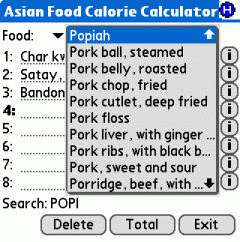 Asian Food Calorie Calculator