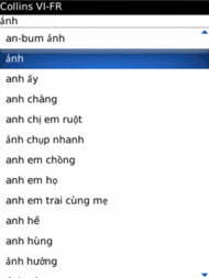 Audio Collins Mini Gem Vietnamese-French & French-Vietnamese Dictionary (BlackBerry)