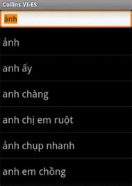 Audio Collins Mini Gem Vietnamese-Spanish & Spanish-Vietnamese Dictionary (Android)