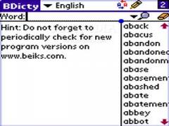 BDicty Dictionary Reader for Palm OS