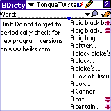 BEIKS Collection of Tongue-Twisters for Palm OS
