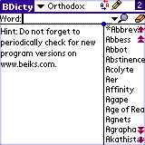 BEIKS Dictionary of Orthodox Terminology for Palm OS