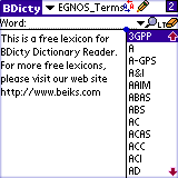BEIKS EGNOS Terms and Abbreviations Glossary for Palm OS