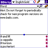 BEIKS English Dictionary Gold for Palm OS