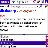 BEIKS English Dictionary Pro for Palm OS