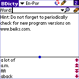 BEIKS English-Portuguese Bidirectional Dictionary for Palm OS