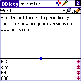 BEIKS English-Turkish Dictionary for Palm OS