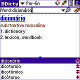 BEIKS Portuguese-English Dictionary for Palm OS