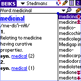 BEIKS Stedman's Concise Medical Dictionary for Palm OS