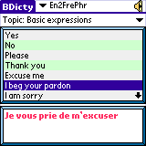 BEIKS Talking English-French Travel Phrase Book for Palm OS
