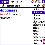 BEIKS TrueVoice Talking English-French Bidirectional Dictionary for Palm OS