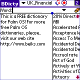 BEIKS UK Financial Terms Glossary for Palm OS