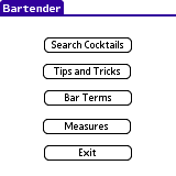 Bartender Professional for Palm OS