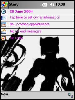 Black Cat drawing Theme for Pocket PC