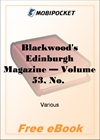 Blackwood's Edinburgh Magazine - Volume 53, No. 332, June, 1843 for MobiPocket Reader