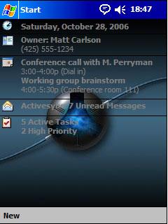 Blue Background 2 BST Theme for Pocket PC