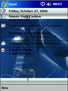 Blue Background BST Theme for Pocket PC