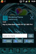 GO SMS Pro Theme Black Blue