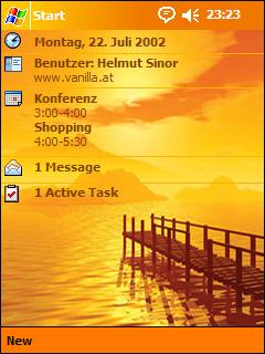 Bridge over golden water Animated Theme for Pocket PC