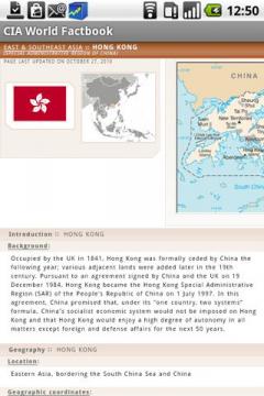 CIA World Factbook 2011 for Android